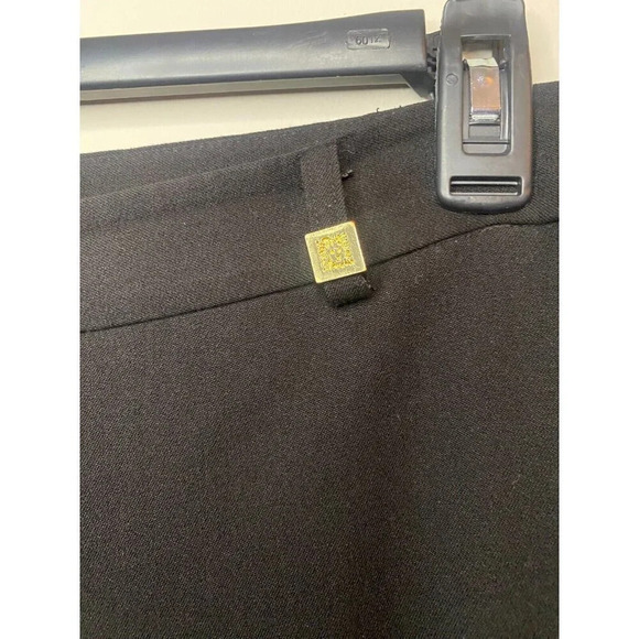 Anne Klein Womens Straight Leg Black Dress Pants Sz 8 Gold Lion Buttons Trousers - Picture 7 of 16